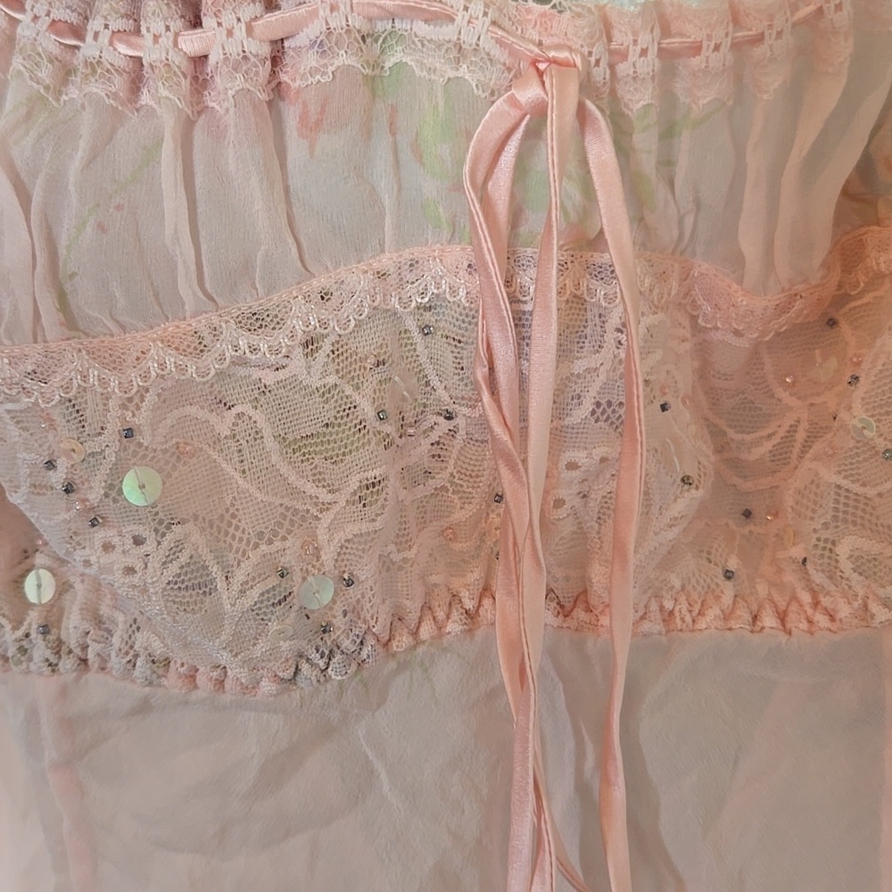 Victoria's Secret |*Rare*Vintage 100% Silk Pink Floral Slip Lingerie Size Medium - Picture 7 of 11